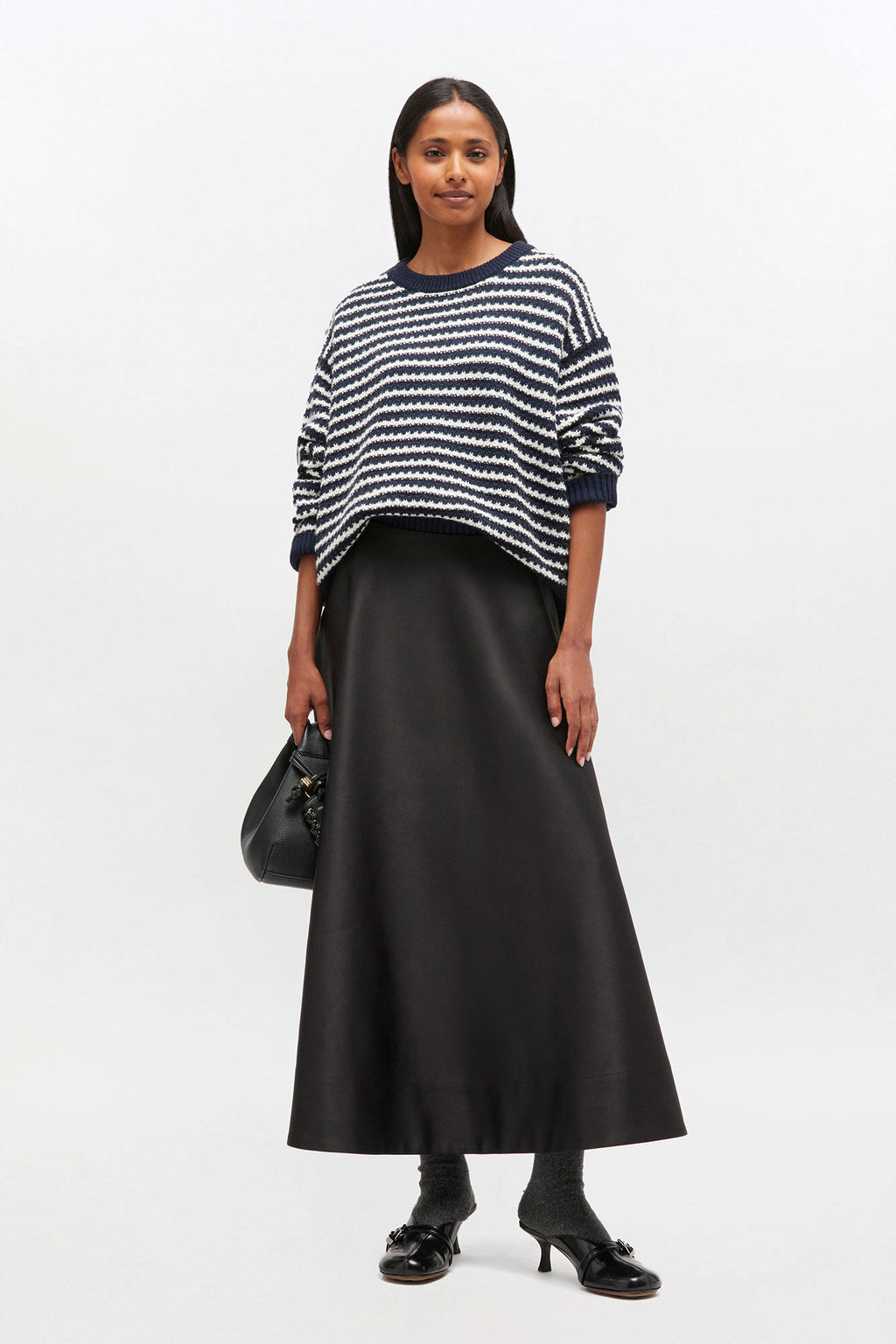 Ganni Striped Wool Sweater - Sky Captain