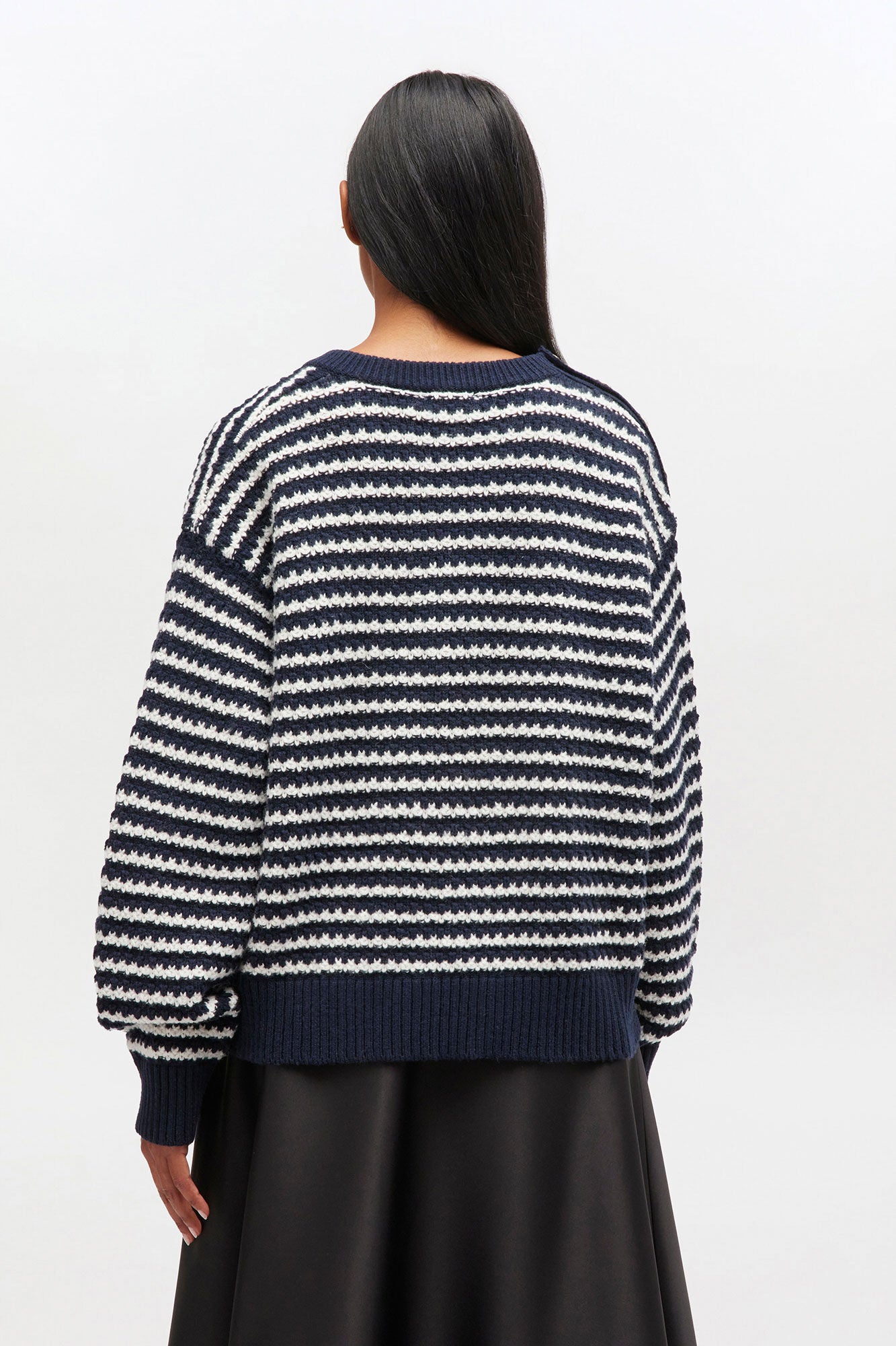 Ganni Striped Wool Sweater - Sky Captain