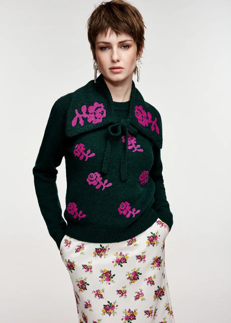 Essential Antwerp Korine Embroidered Sweater - Forest