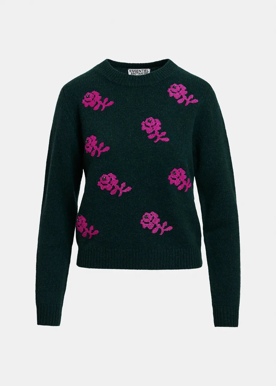 Essential Antwerp Korine Embroidered Sweater - Forest