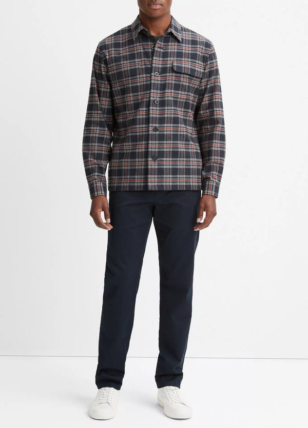 Vince Kingston Plaid Shirt Coastal Blue/Brickman Red