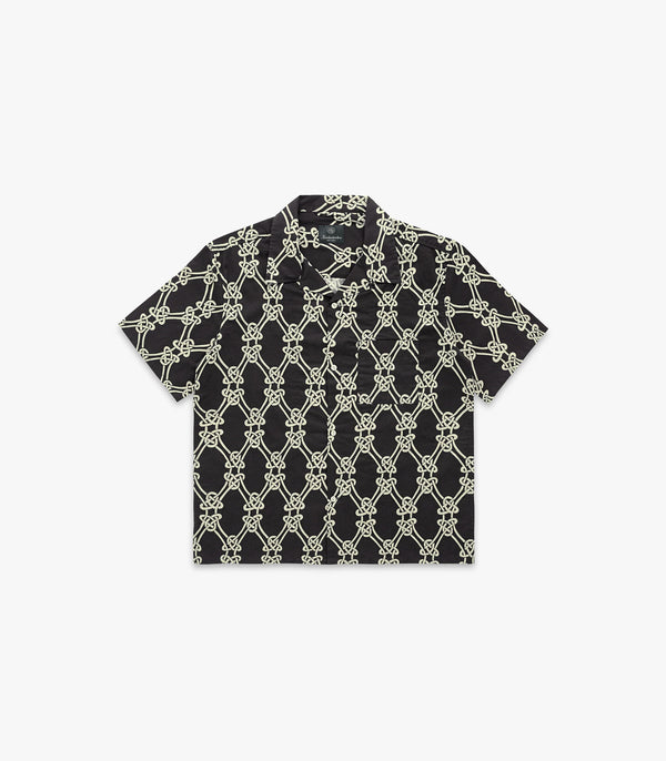 Knickerbocker Knot Panama Cotton Shirt - Burnt Black