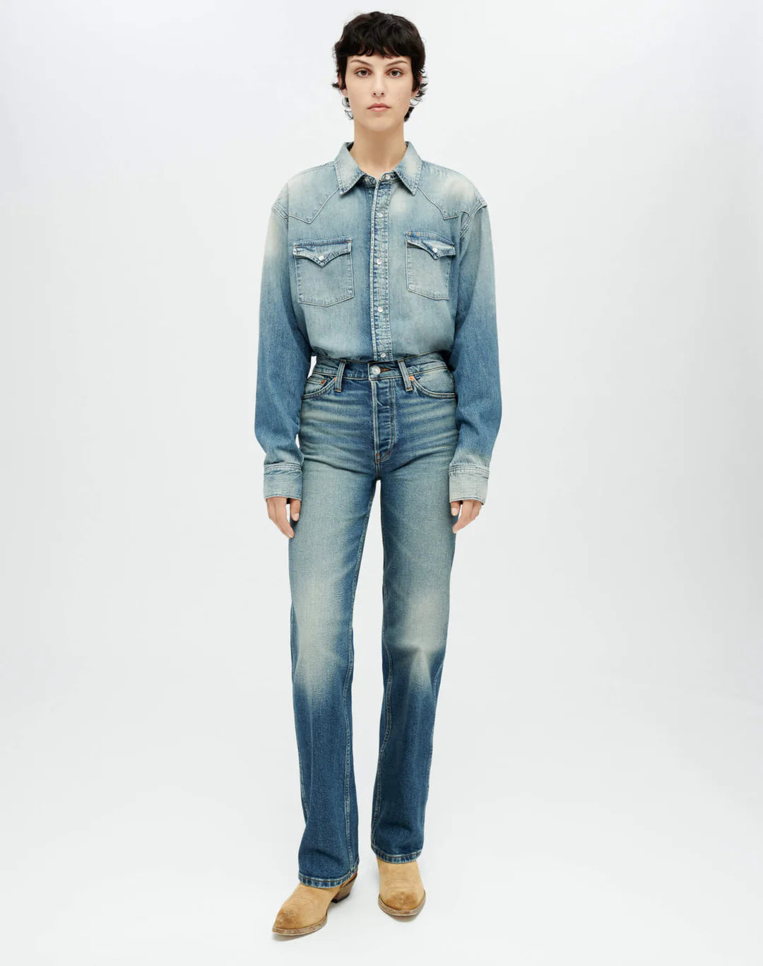 Re/Done Comfort Stretch High Rise Loose - Distressed