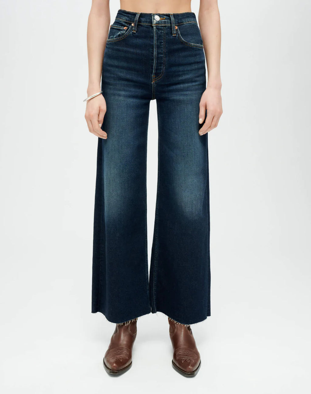 Re/Done High Rise Wide Leg Crop - Barely Worn