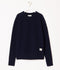 Merz b. Schwanen LOCC02 Men's Crew Pullover Ribbed, Merino Cashmere Blend, Classic Fit - Dark Navy