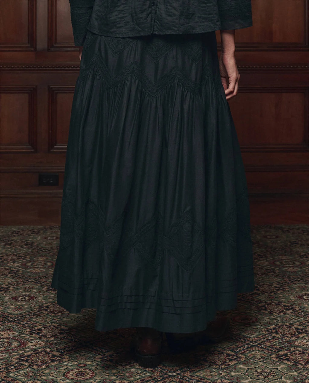 The Great Lattice Lace Victorian Skirt  - Black