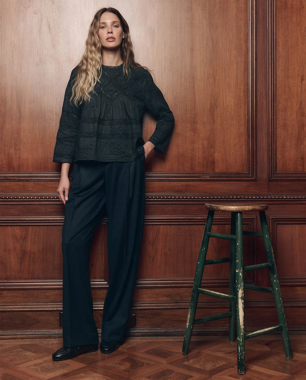 The Great Lattice Victorian Top - Black
