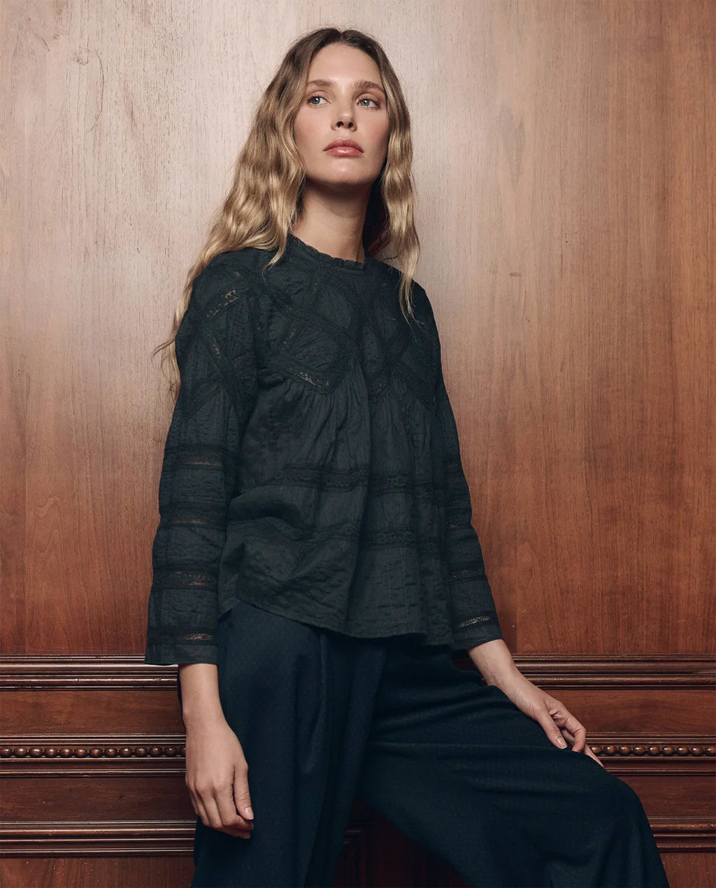 The Great Lattice Victorian Top - Black