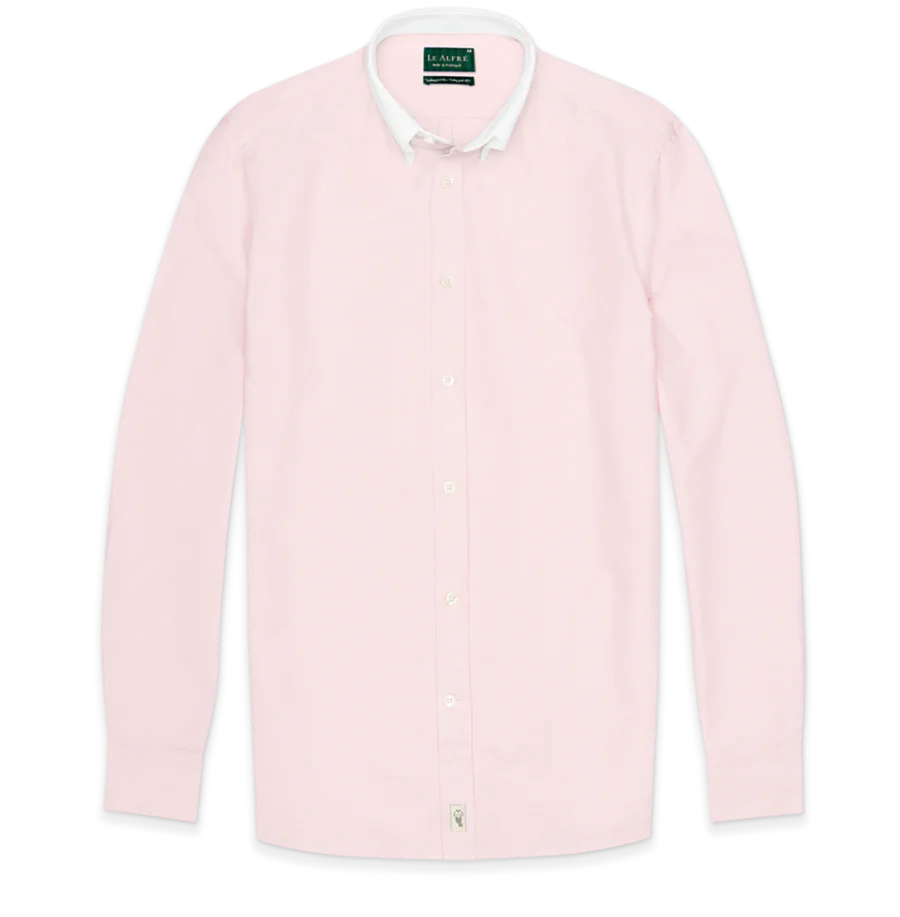 Le Alfré 'Le Original' Contrast Collar Oxford Shirt - Pink