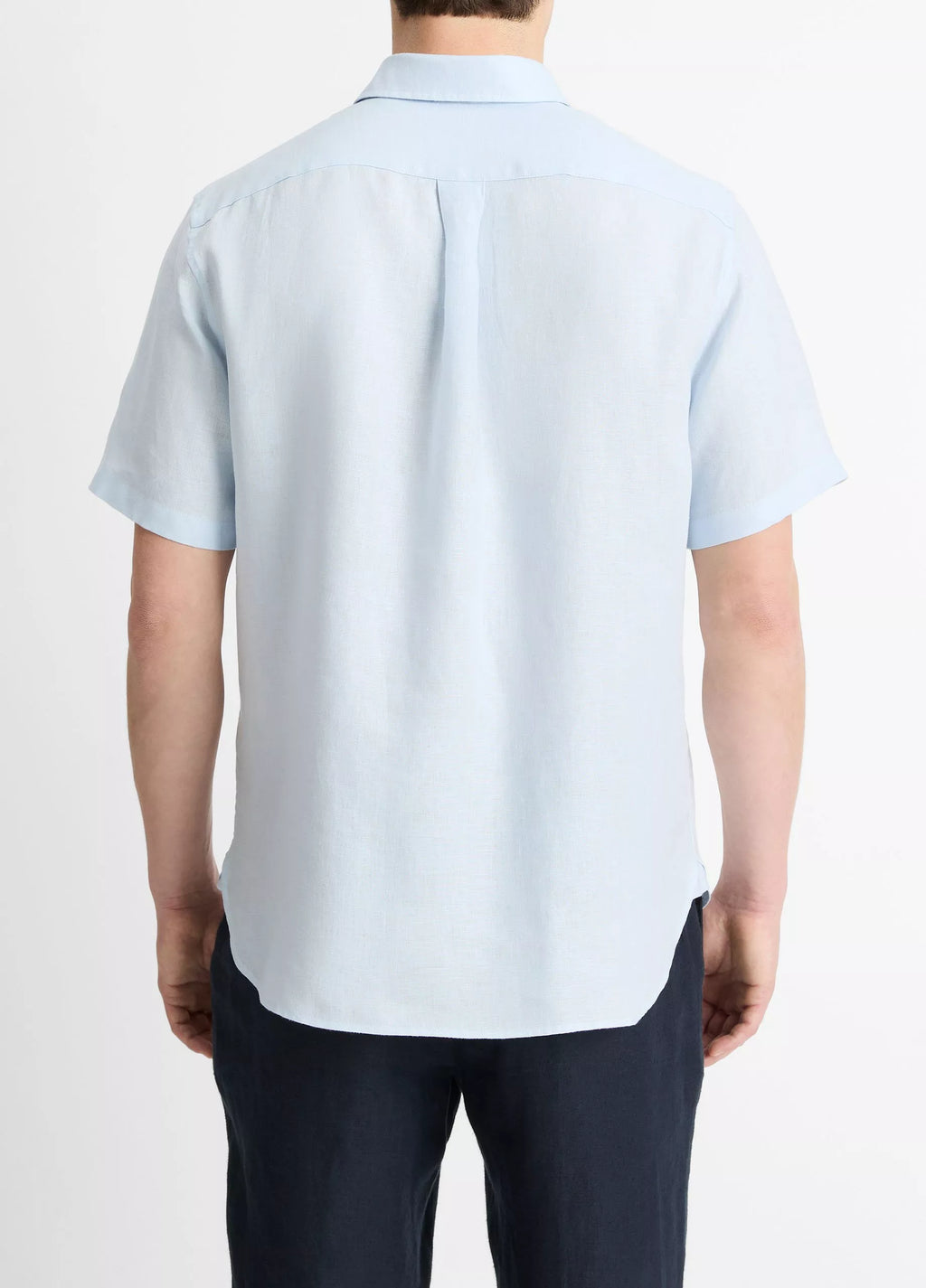 Vince Linen Short-Sleeve Shirt - Glacier