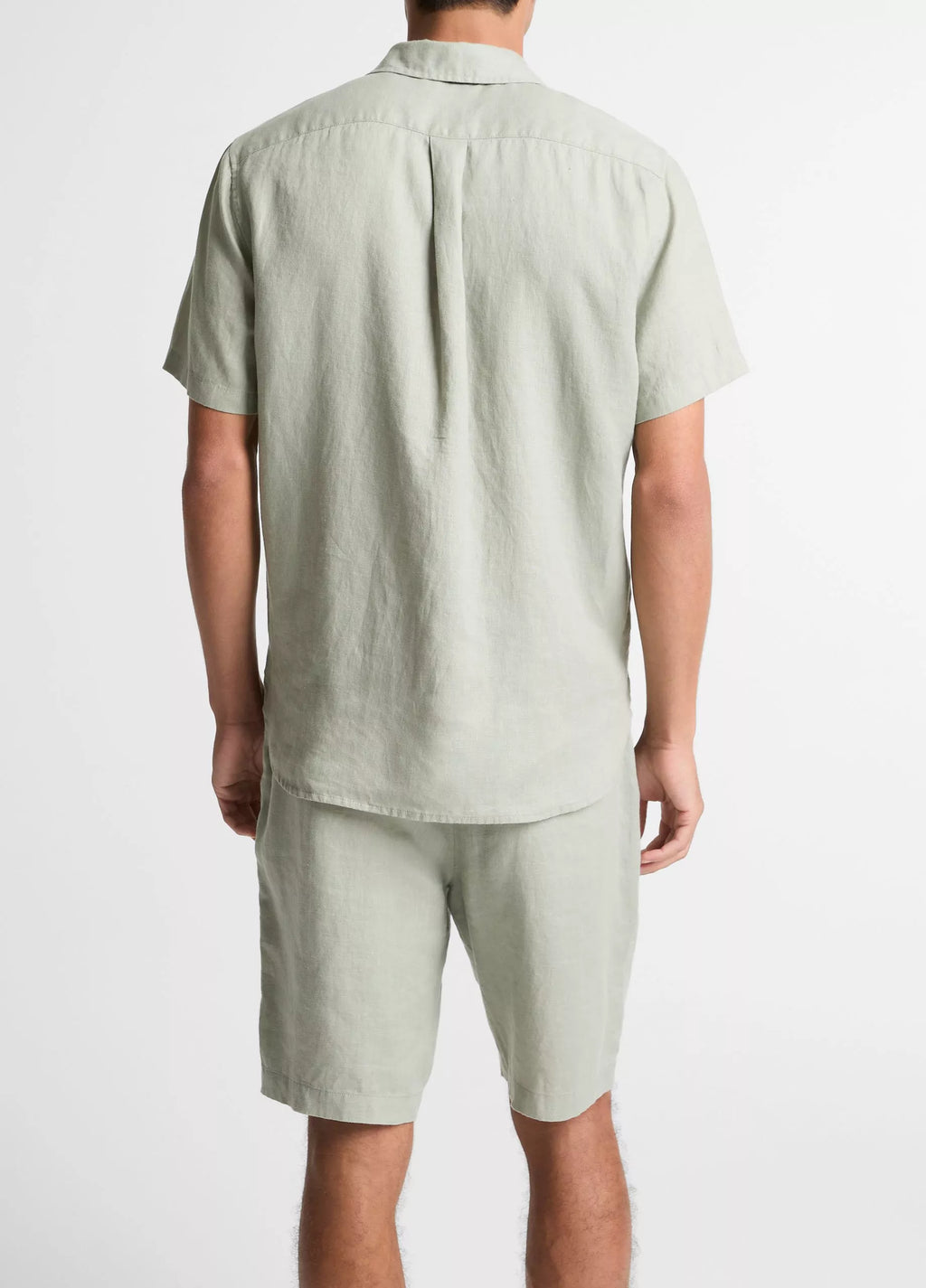 Vince Linen Short-Sleeve Shirt - Matcha