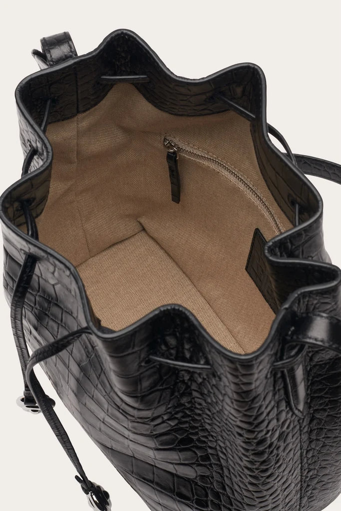 Liffner Charm Bucket Small Black Croc