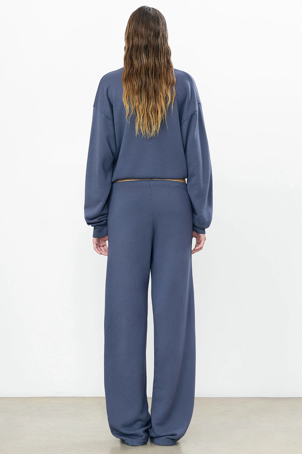 ÉTERNE Oversized Wide Leg Sweatpant Washed Navy