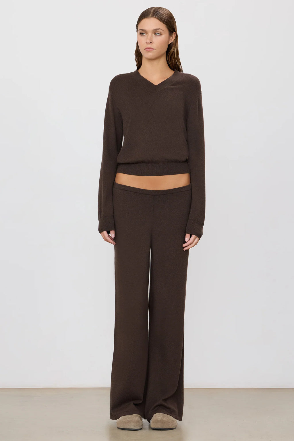ÉTERNE Wide Leg Lounge Pant  - Mushroom