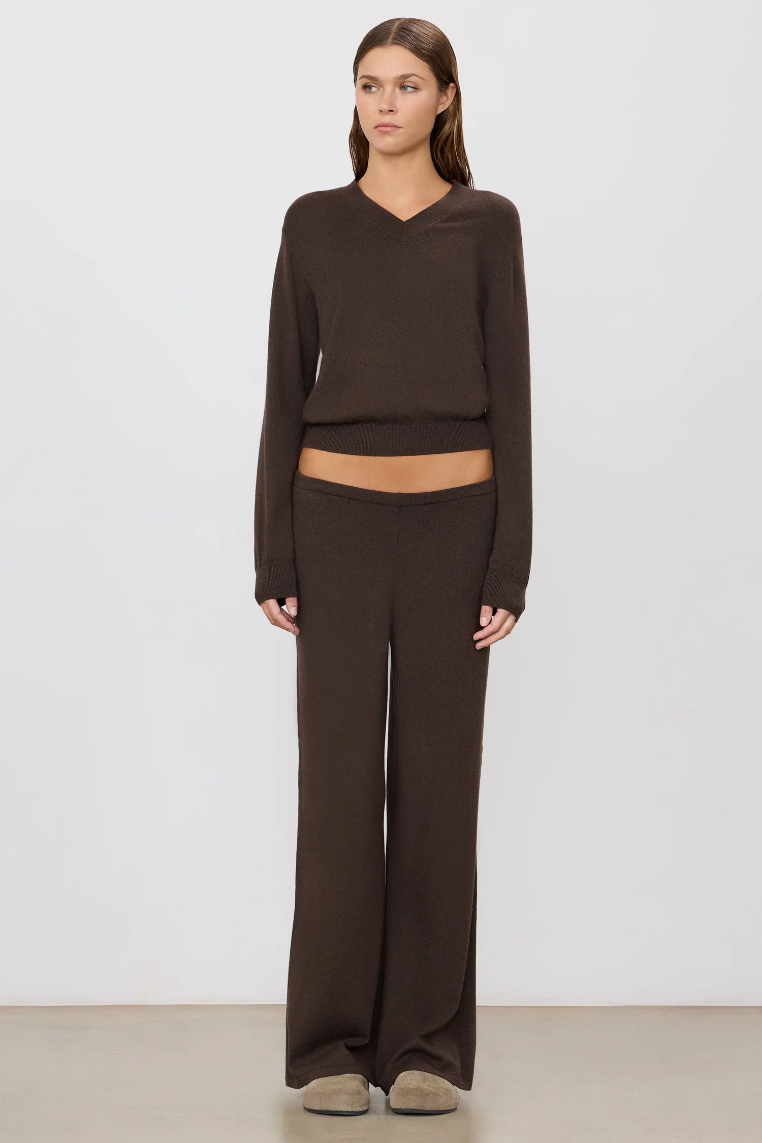 ÉTERNE Wide Leg Lounge Pant  - Mushroom