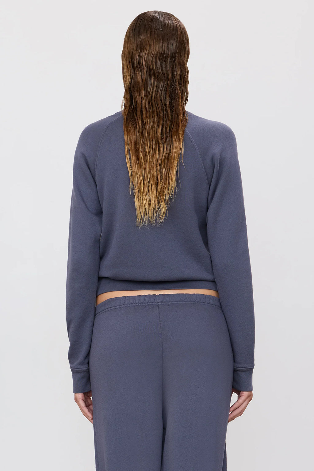 ÉTERNE Shrunken V-Stitch Raglan  - Washed Navy