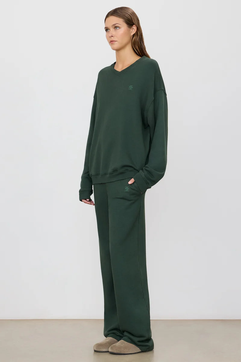 ÉTERNE Oversized Wide Leg Sweatpant - Forest