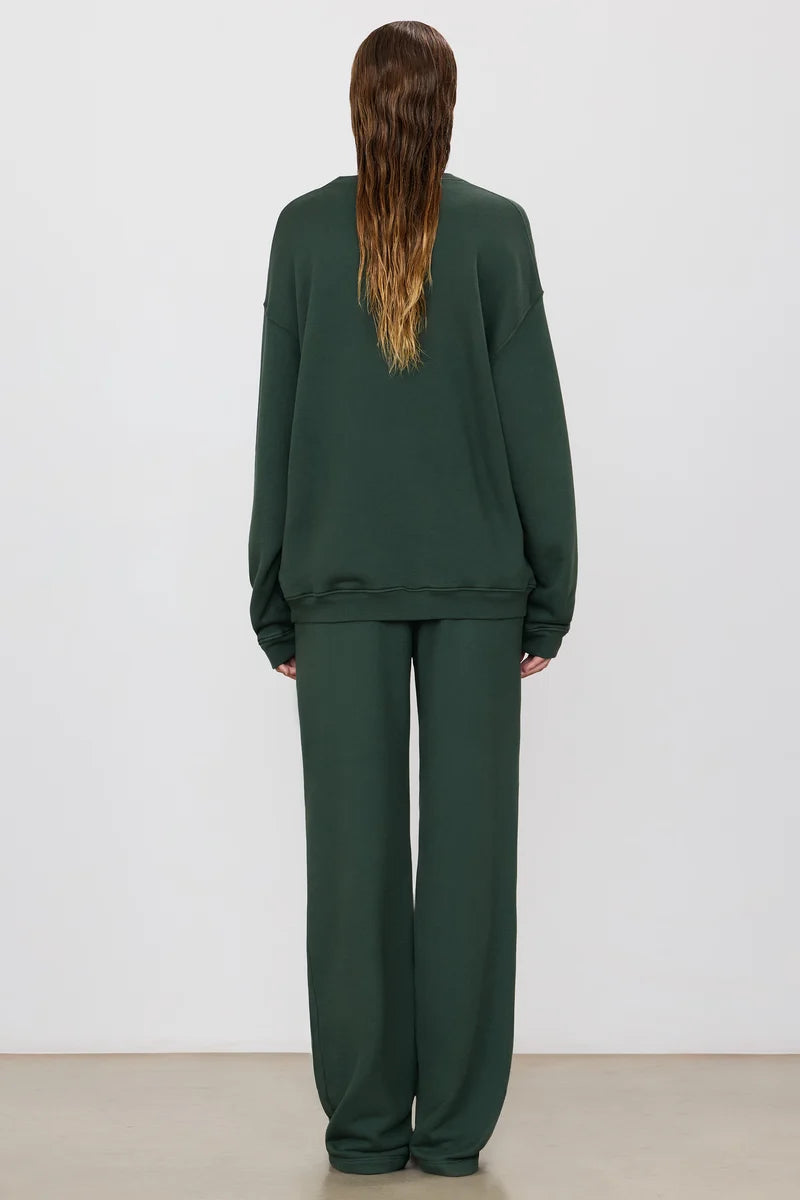 ÉTERNE Oversized Wide Leg Sweatpant - Forest