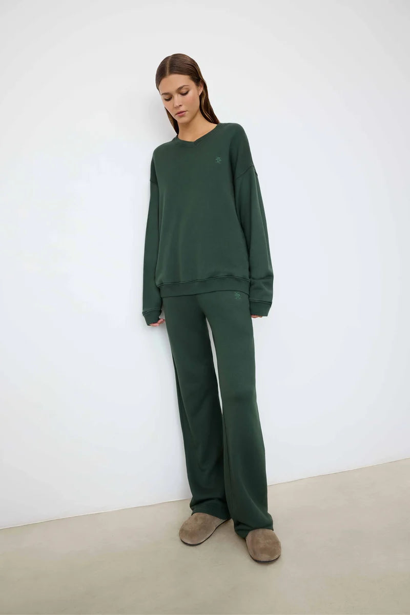 ÉTERNE Oversized Wide Leg Sweatpant - Forest