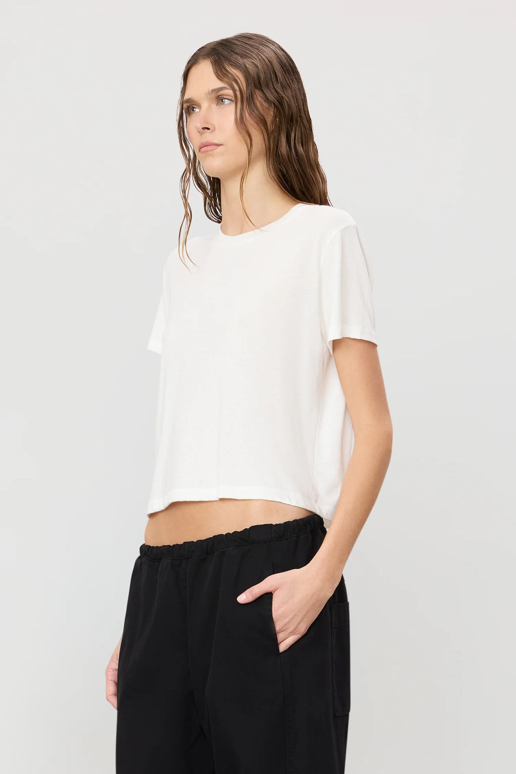 ÉTERNE Short Sleeve Boxy Tee - Ivory