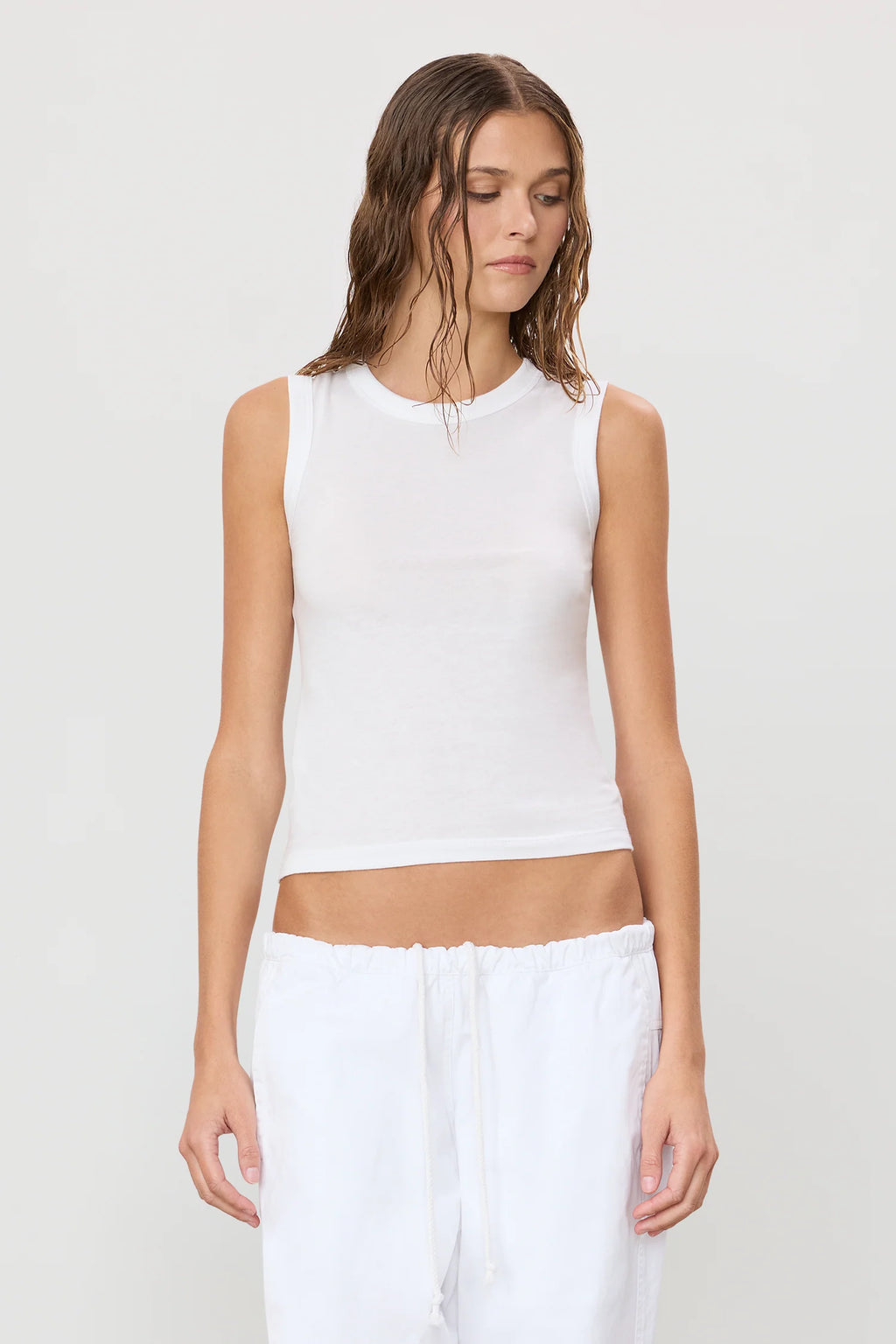ÉTERNE Fitted Muscle Tank  - Ivory