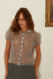 Ciao Lucia Yvonne Sheer Plaid Organza Top