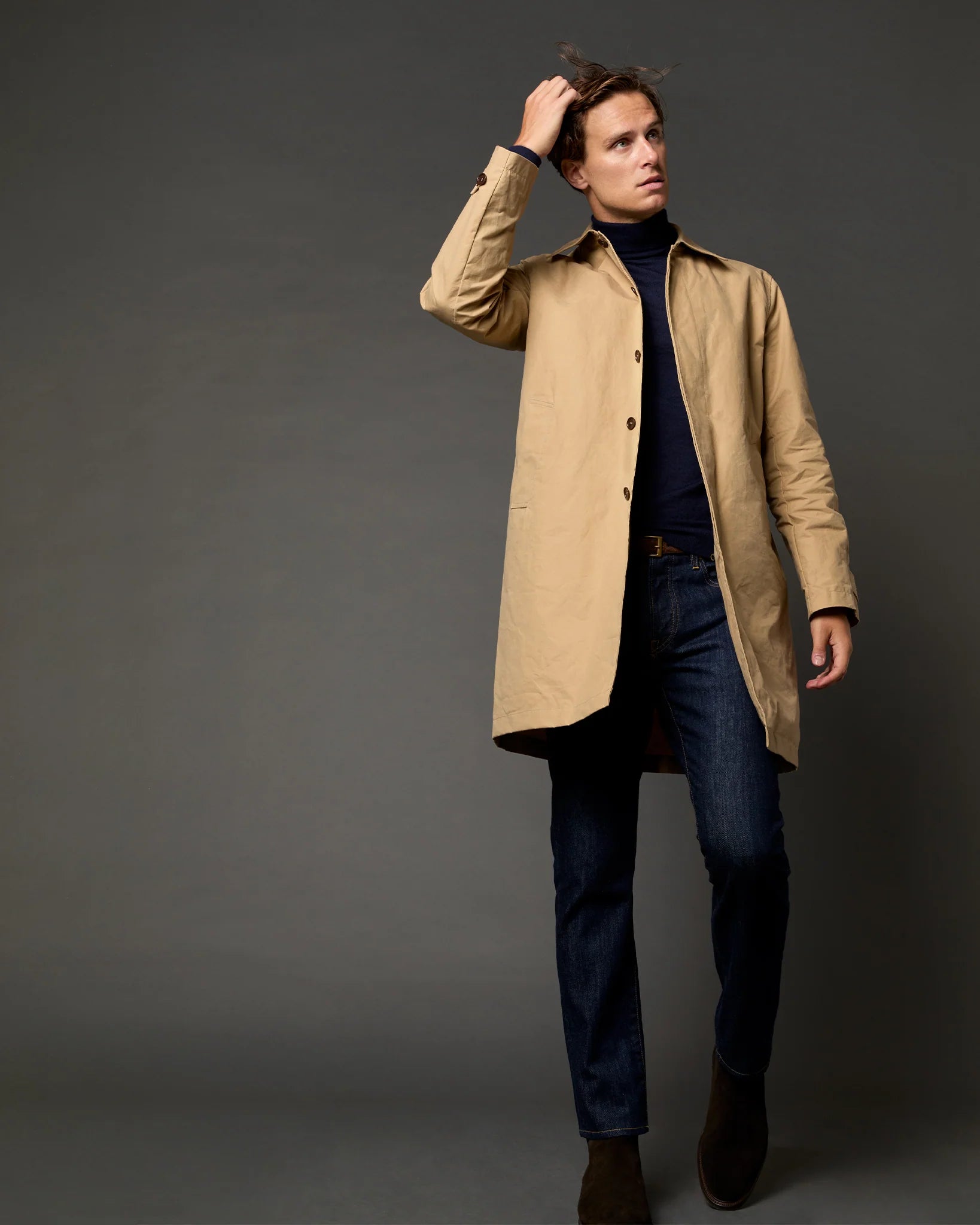 Sid Mashburn Traveler's Trench - Khaki