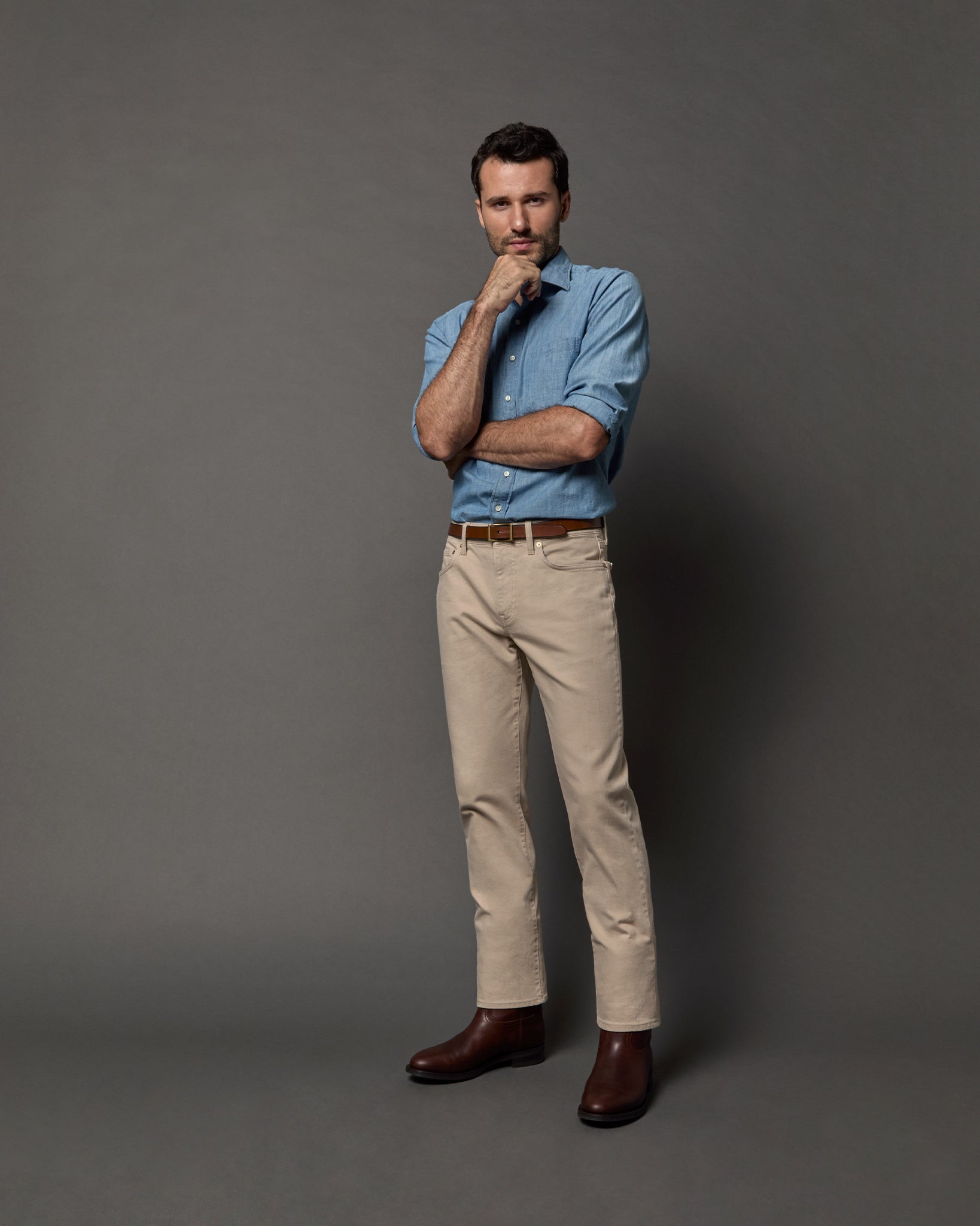 Sid Mashburn Clift Straight Leg Jean - Stone