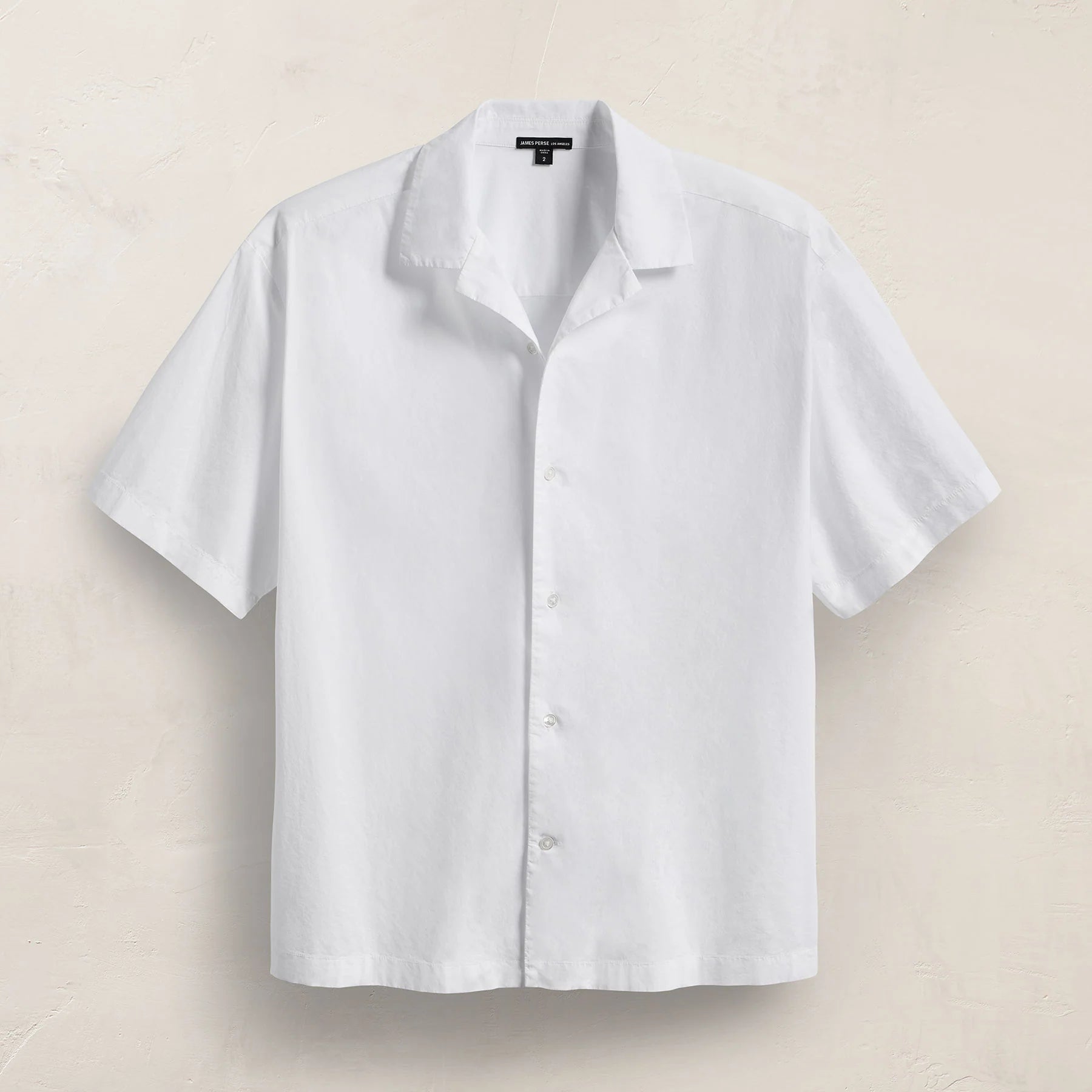James Perse Oversized Stretch Poplin Short Sleeve Shirt- White
