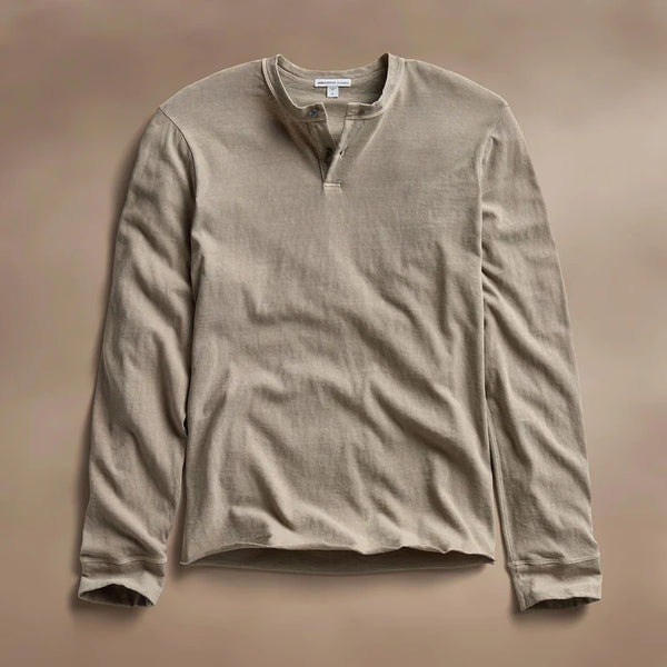 James Perse Slub Jersey Henley - Overcast Pigment