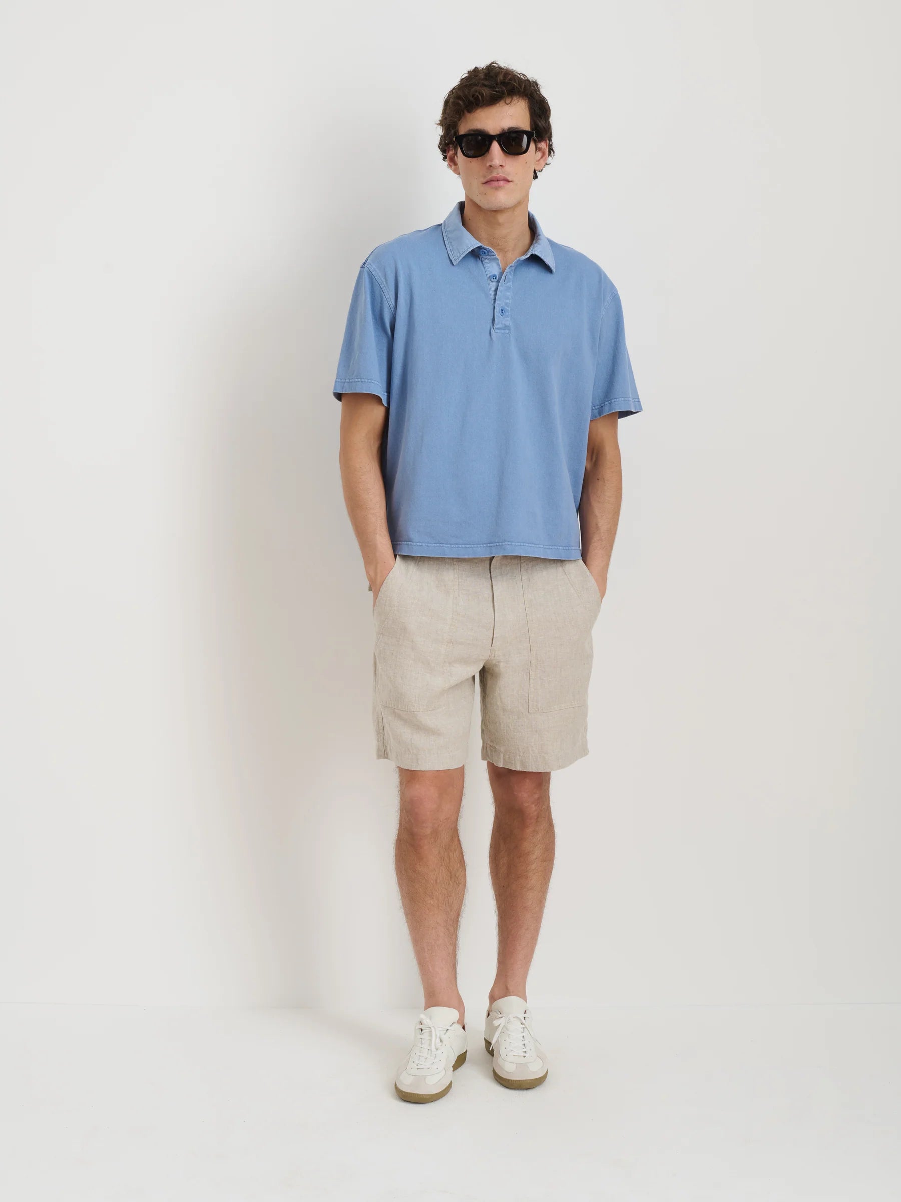 Alex Mill Lucas Polo in Heavyweight Cotton- Costal