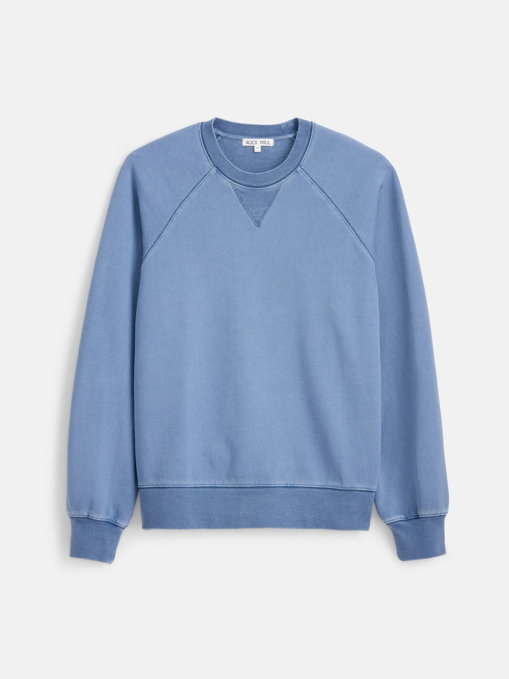 Alex Mill Garment Dye Raglan Sweatshirt in Cotton Fleece - Stormy Sea