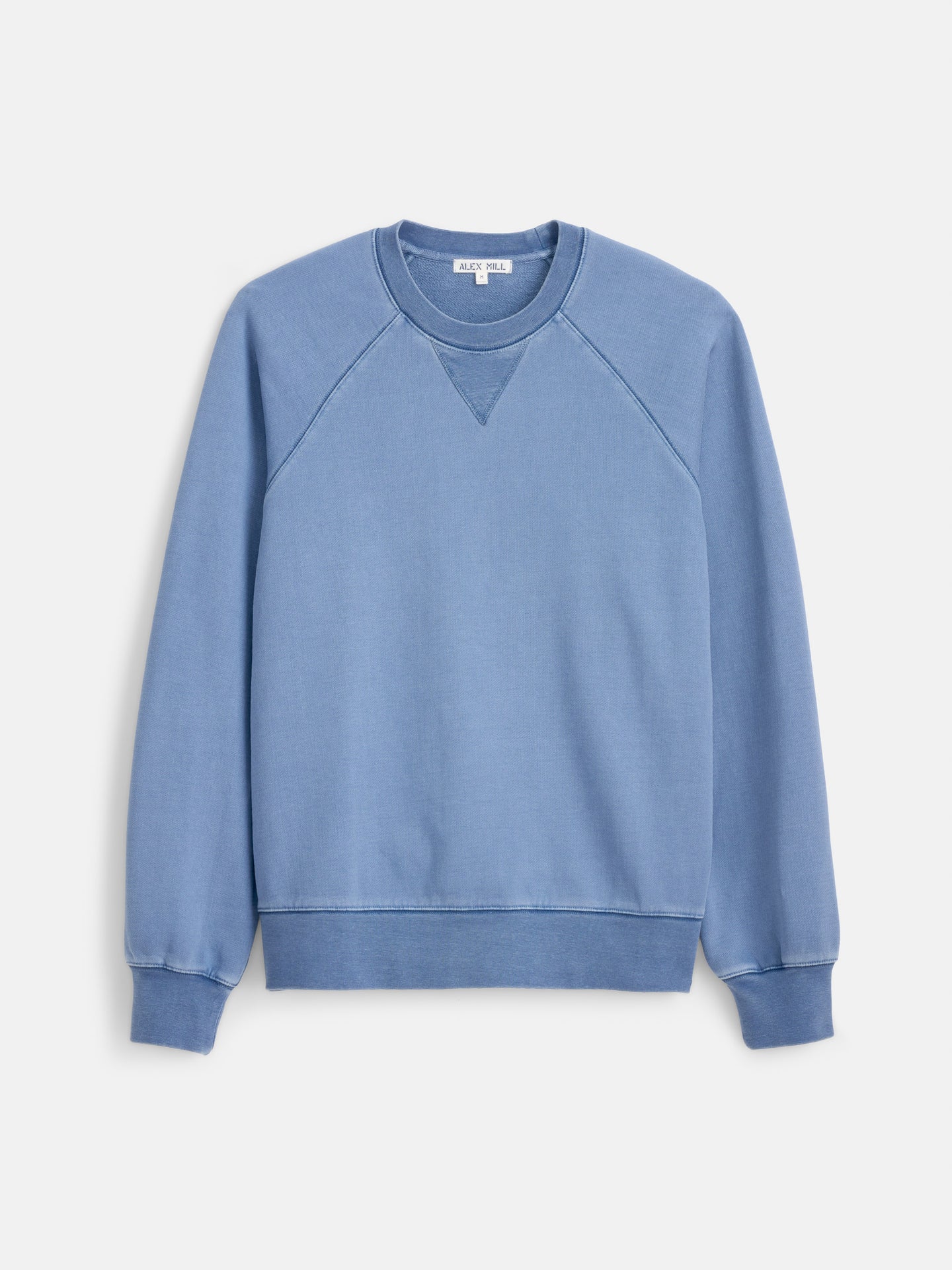 Alex Mill Garment Dye Raglan Sweatshirt in Cotton Fleece - Stormy Sea
