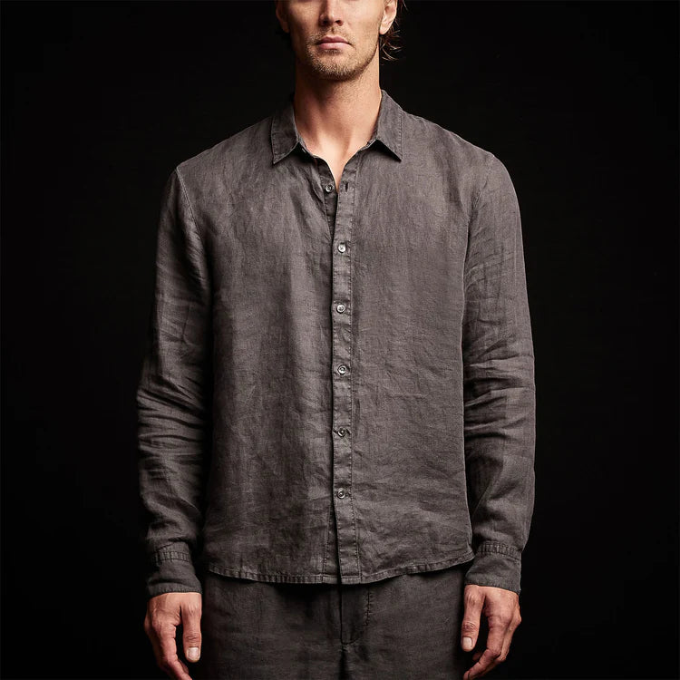 James Perse Classic Linen Shirt - Magma Pigment