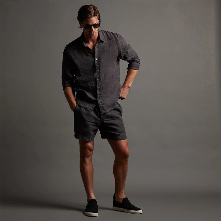 James Perse Classic Linen Shirt - Magma Pigment