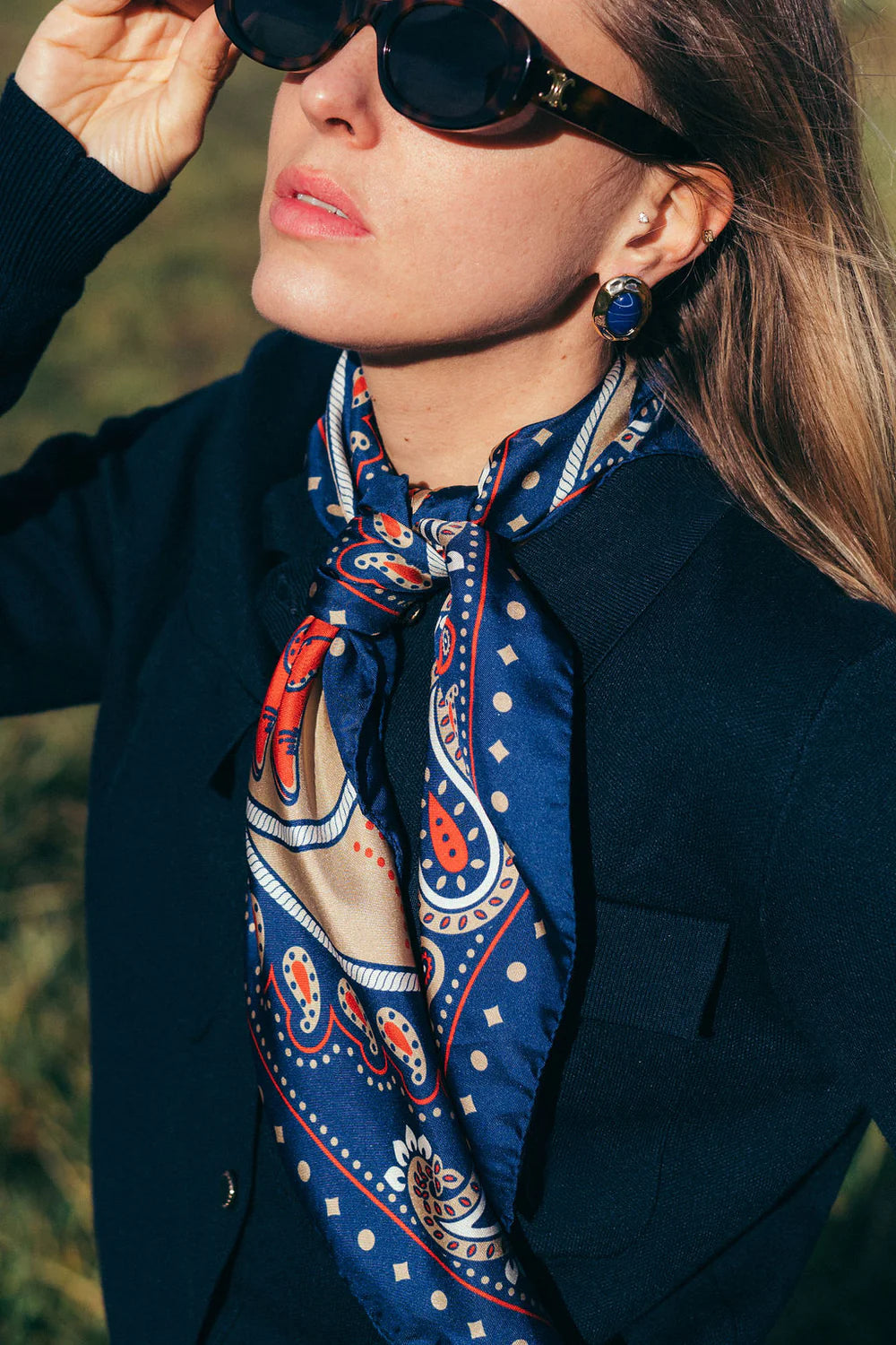 Maison Lecomte Flament Rodeo Navy Silk