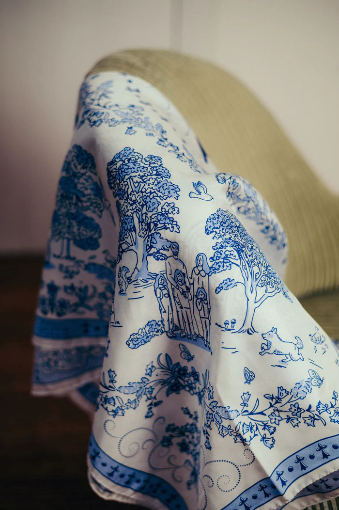 Maison Lecomte Flament Toile de jouy Navy silk