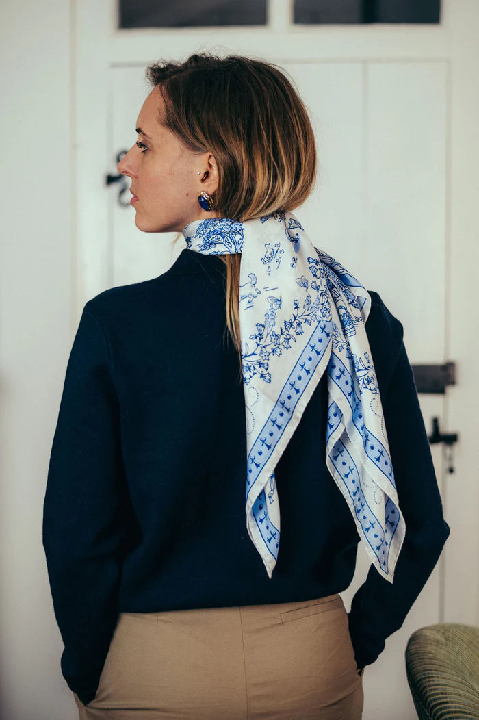 Maison Lecomte Flament Toile de jouy Navy silk