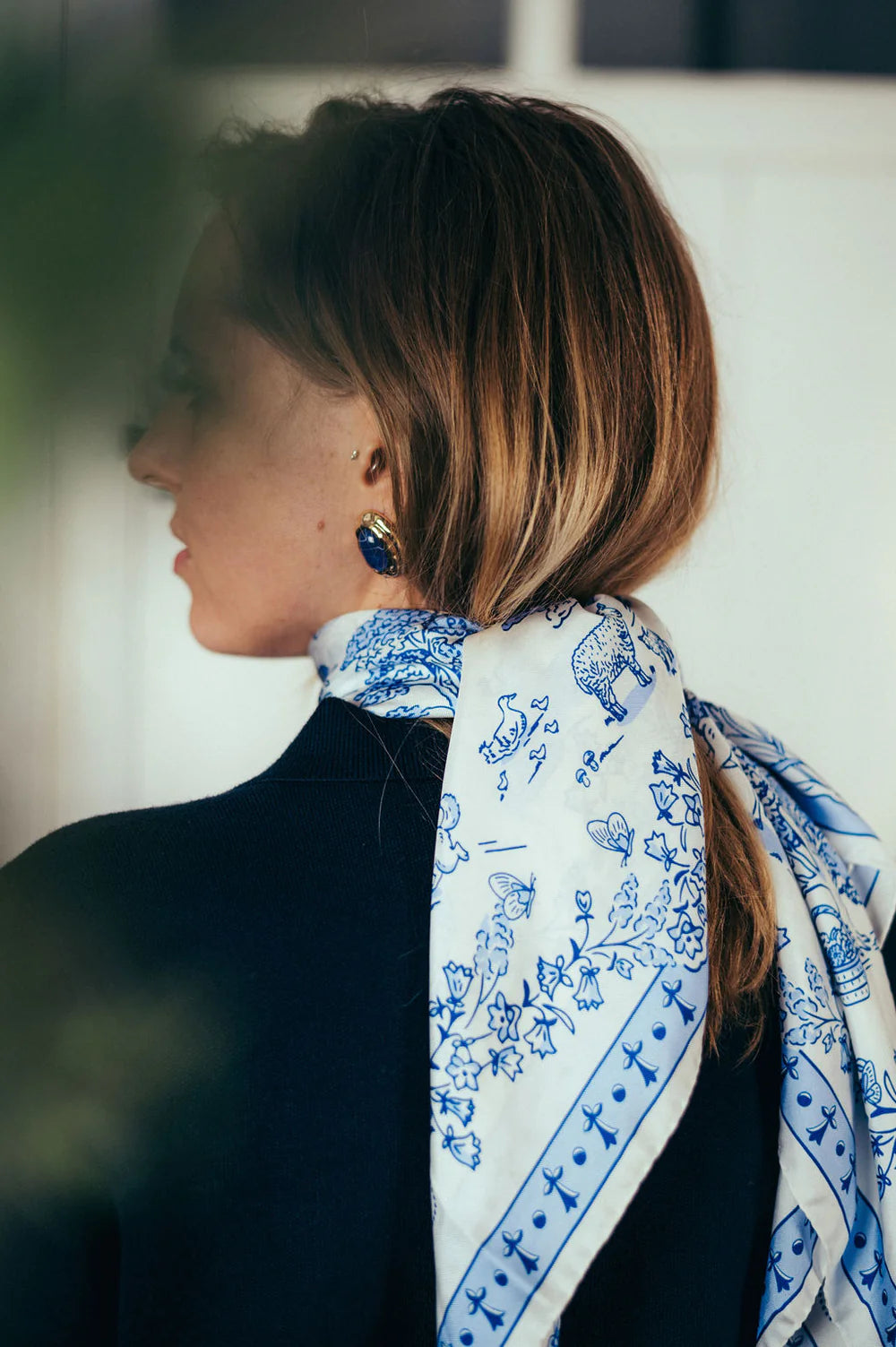 Maison Lecomte Flament Toile de jouy Navy silk
