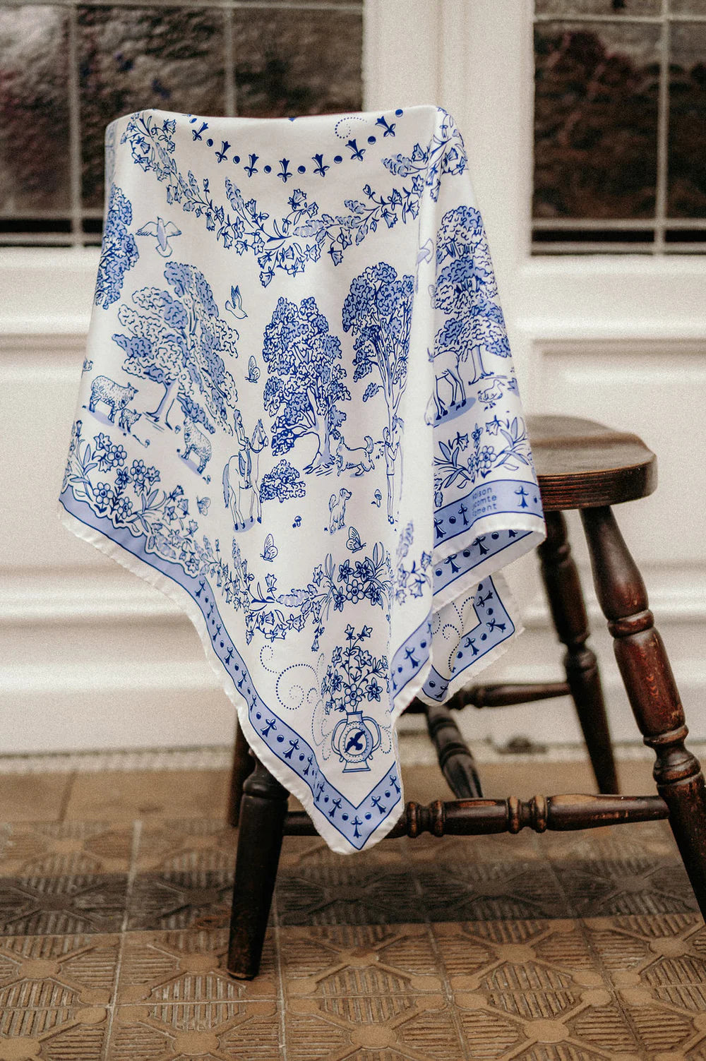 Maison Lecomte Flament Toile de jouy Navy silk