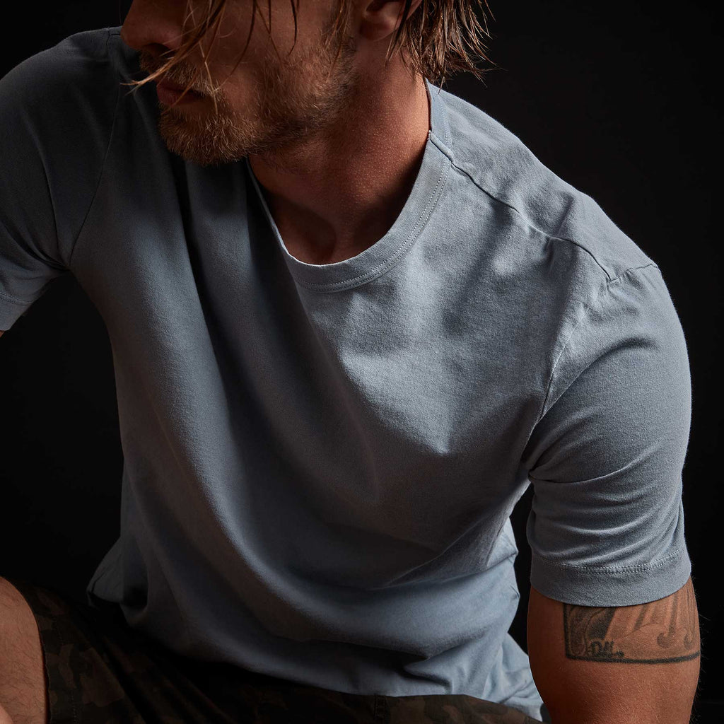 James Perse Short Sleeve Crew Neck - Bluestone Pigment