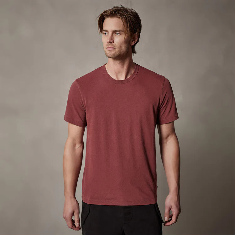 James Perse Short Sleeve Crew Neck- Claret Pigment