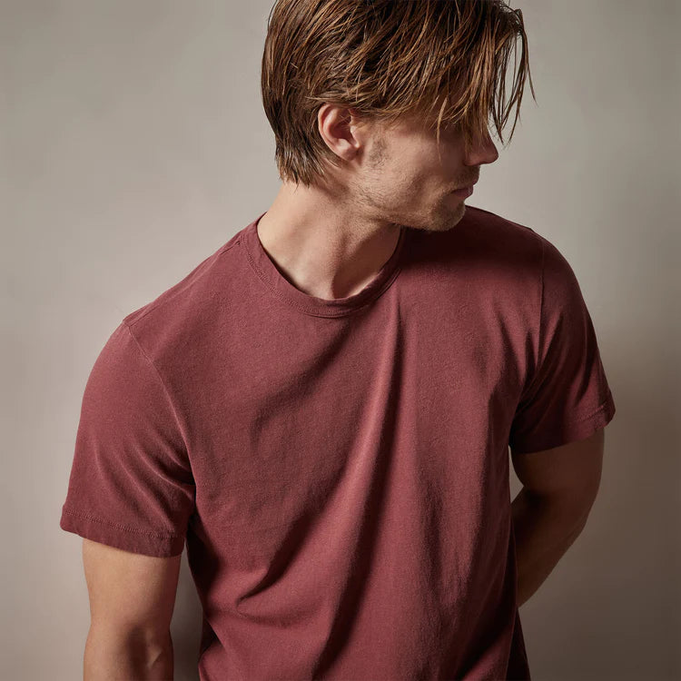 James Perse Short Sleeve Crew Neck- Claret Pigment