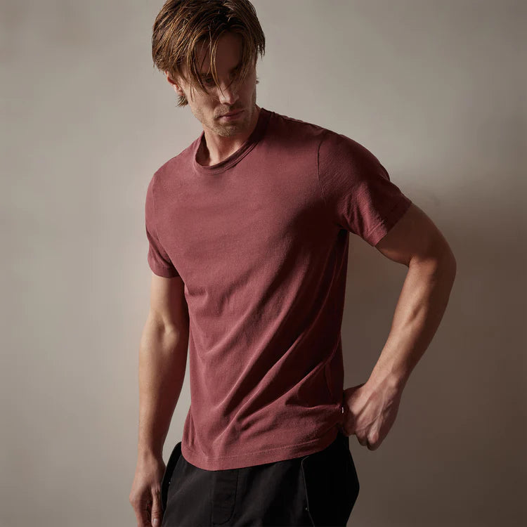 James Perse Short Sleeve Crew Neck- Claret Pigment