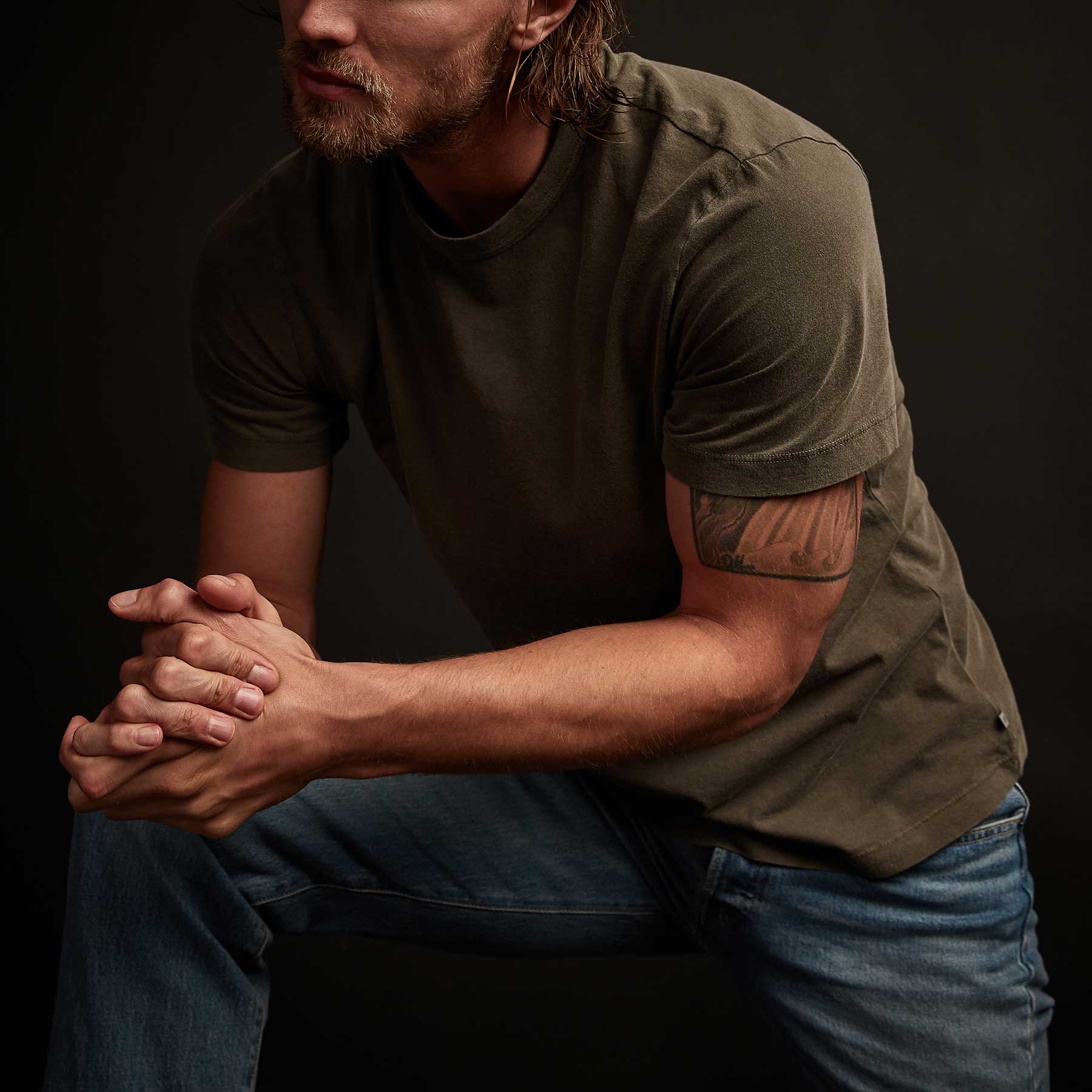 James Perse Short Sleeve Crew Neck- Platoon Pigment