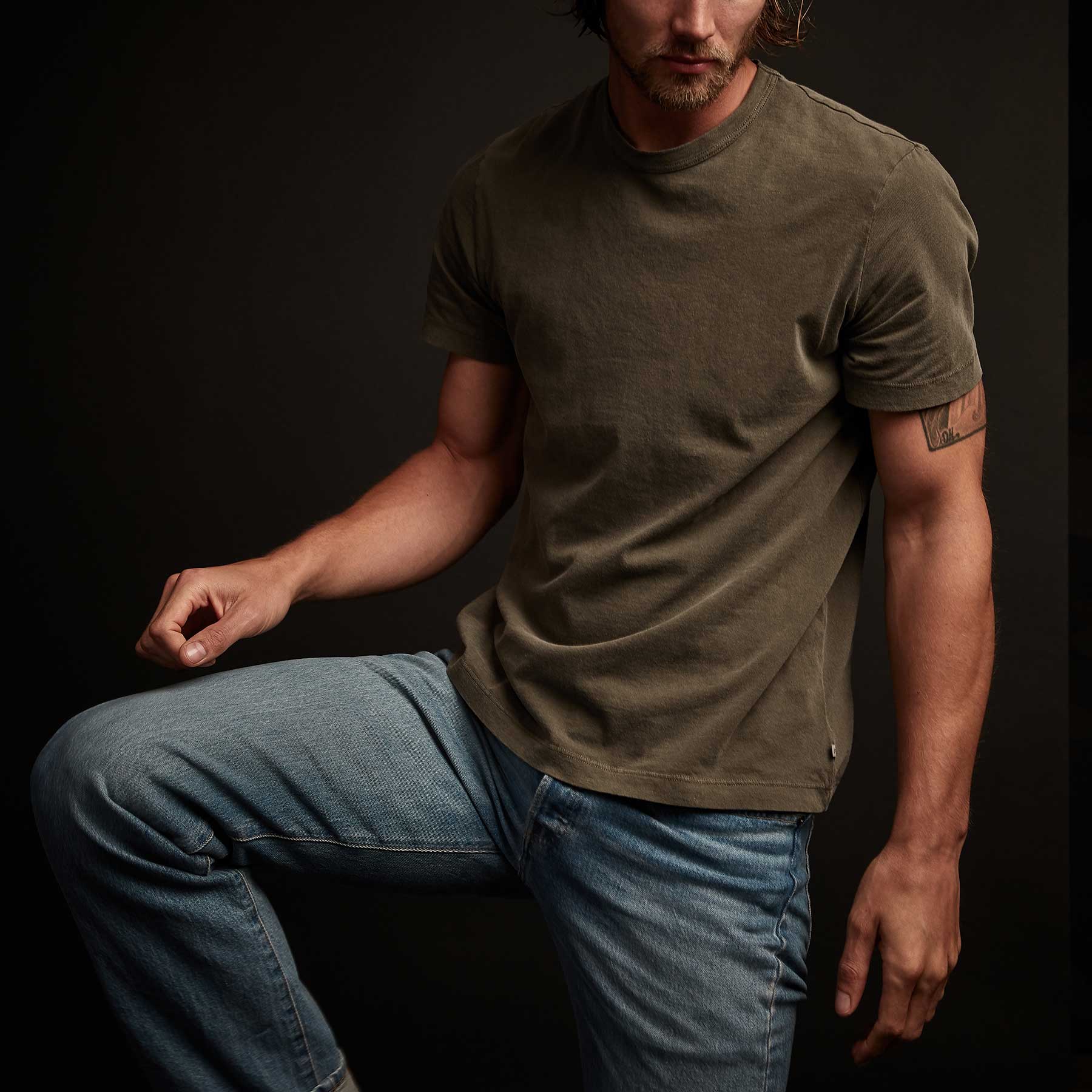 James Perse Short Sleeve Crew Neck- Platoon Pigment