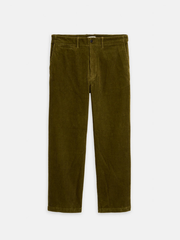 Alex Mill Flat Front Pant In Cord - Dark Olive
