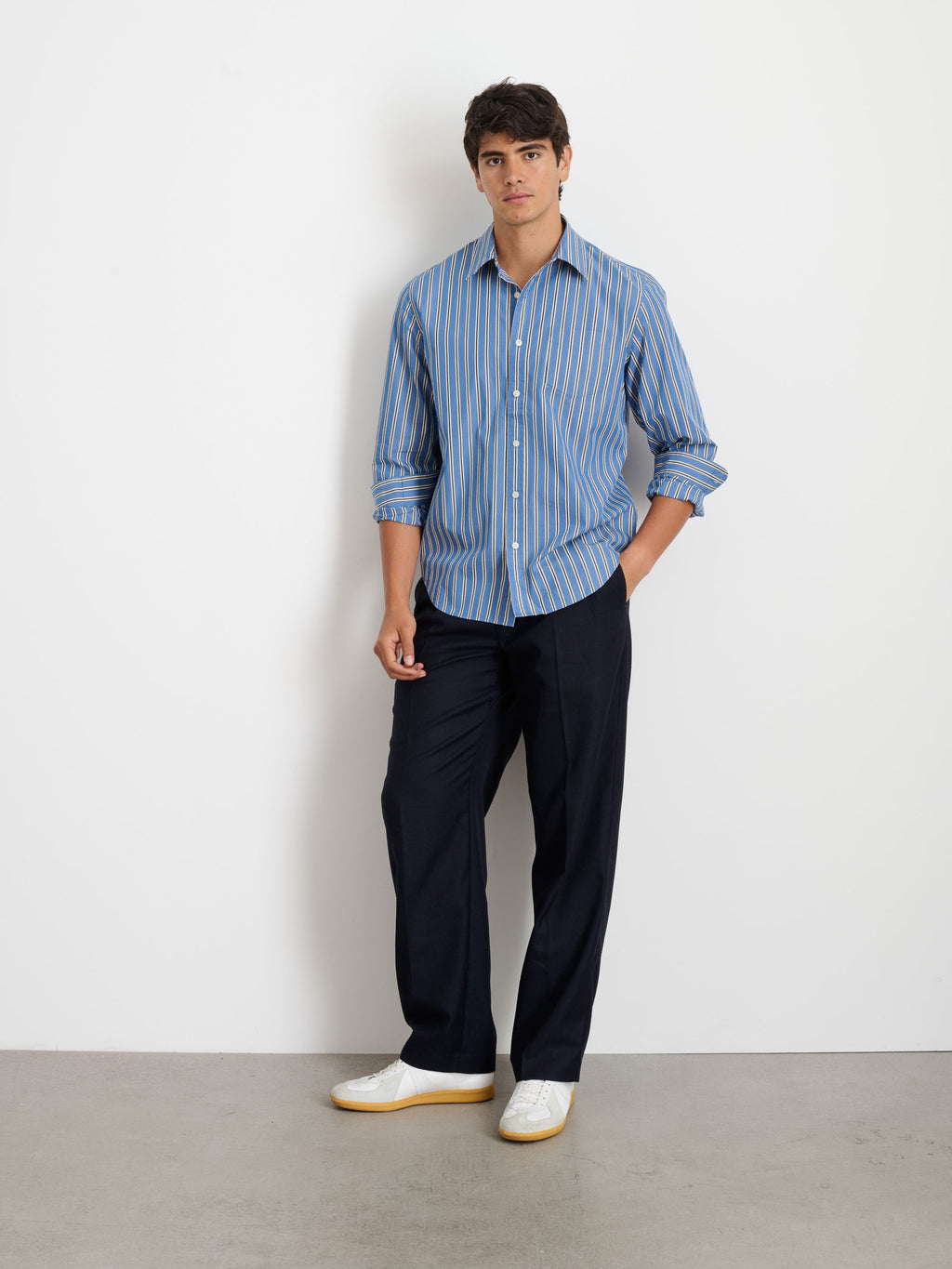 Alex Mill The Mill Shirt in Halo Stripe - Blue/Ivory