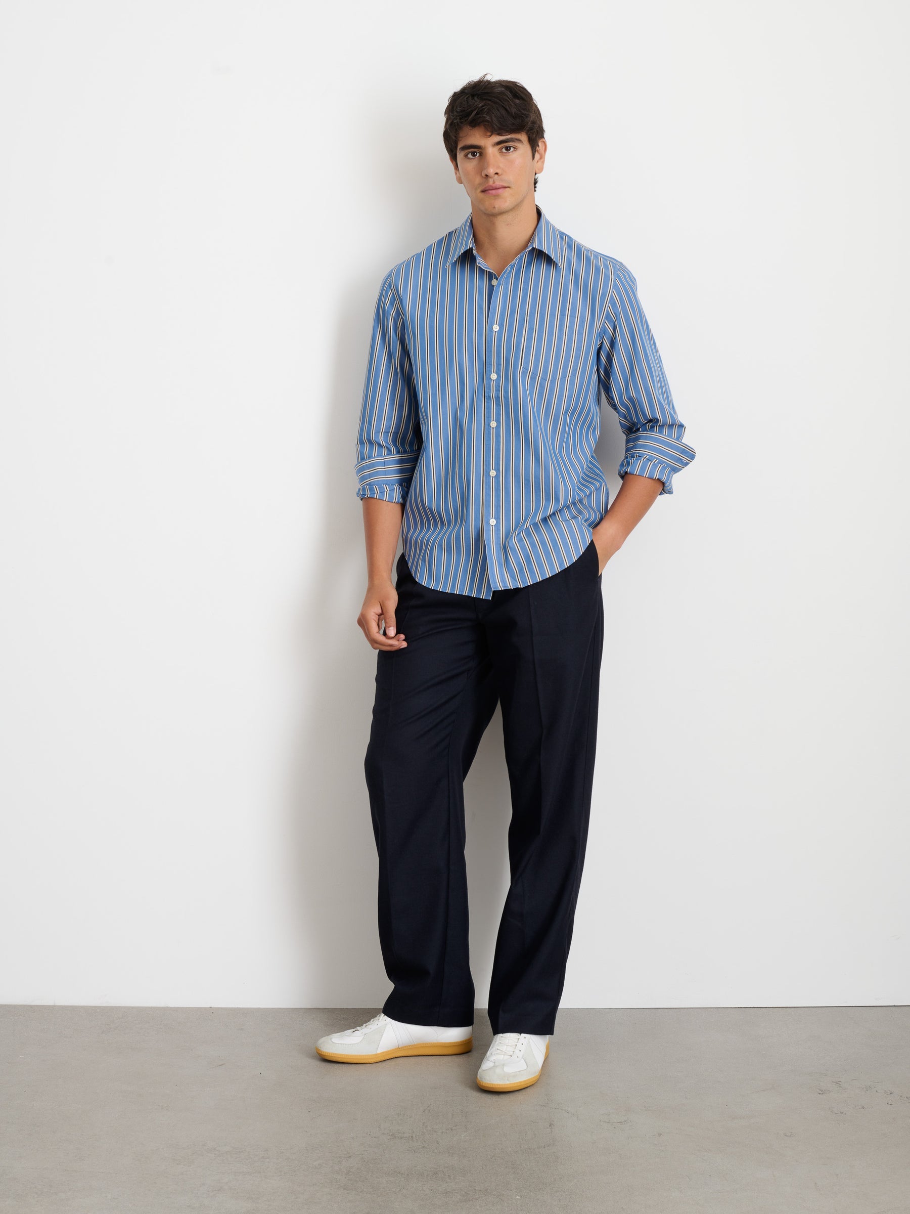 Alex Mill The Mill Shirt in Halo Stripe - Blue/Ivory