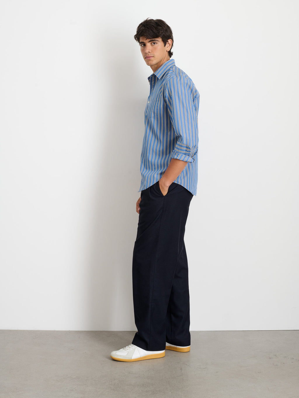 Alex Mill The Mill Shirt in Halo Stripe - Blue/Ivory